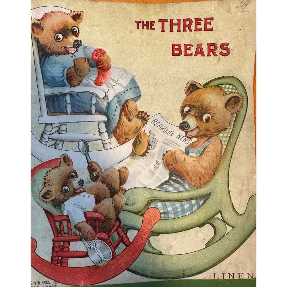 Antique McLoughlin Bros Linen Book The Three Bears